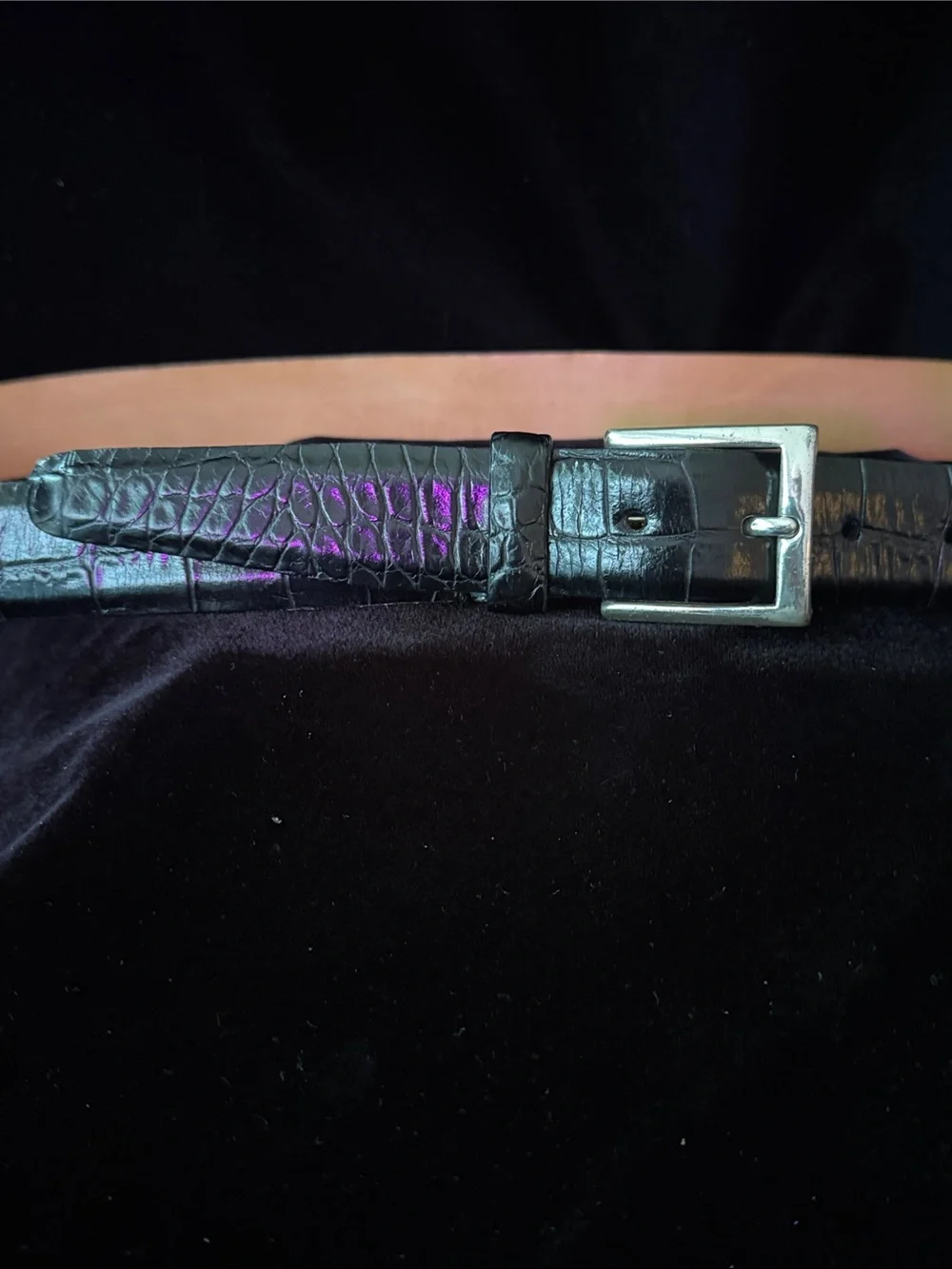 Martin Dingman Alligator Pattern Leather Belt